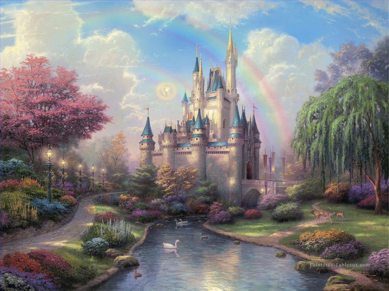 A New Day at the Cinderella Castle TK Disney Peintures à l'huile